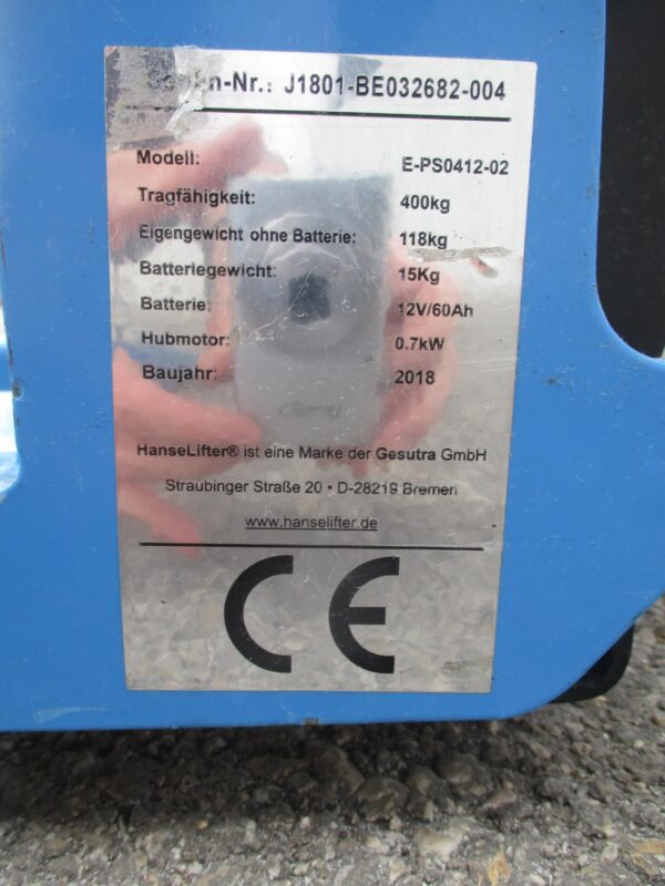 Gyalogkíséretű elektromos emelő 400 kg teherbírás (3566) - Image 3