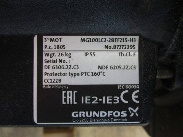 Használt Grundfos NB 32-160 ipari víz szállító blokkszivattyú szivattyú (3582) - Image 4